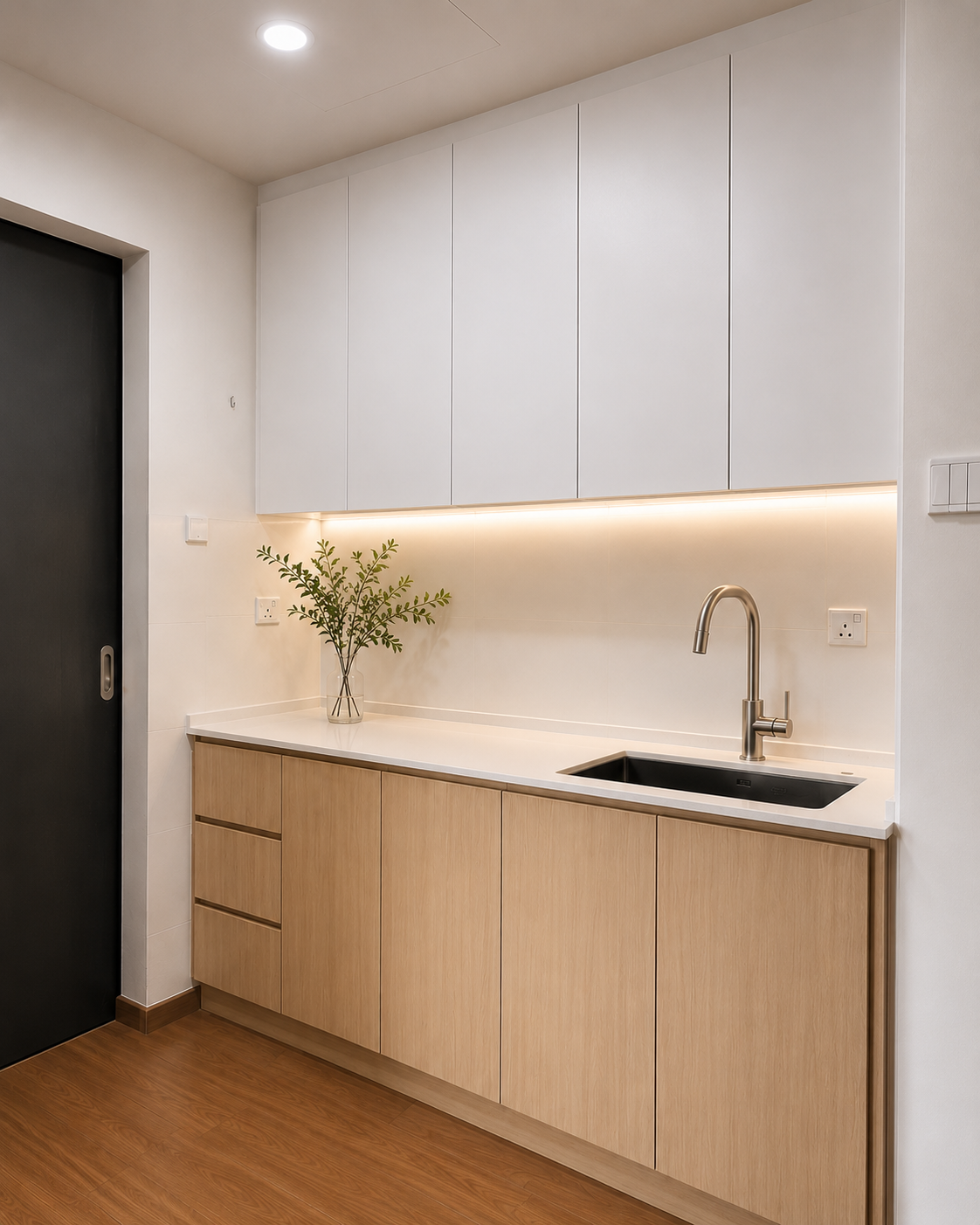 Minimal white pantry